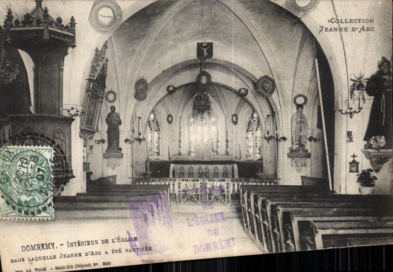 CPA Domremy Interieur De l Eglise Dans Laquelle Jeanne D Arc A Ete Baptisee