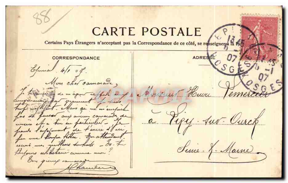CPA Epinal Pont de la loge Blanche Lavandieres — Rückseite