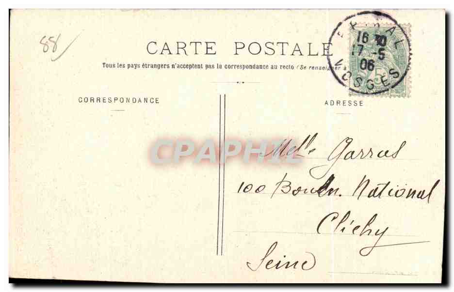 CPA Epinal Vielles Maisons de Rualmenil — Rückseite