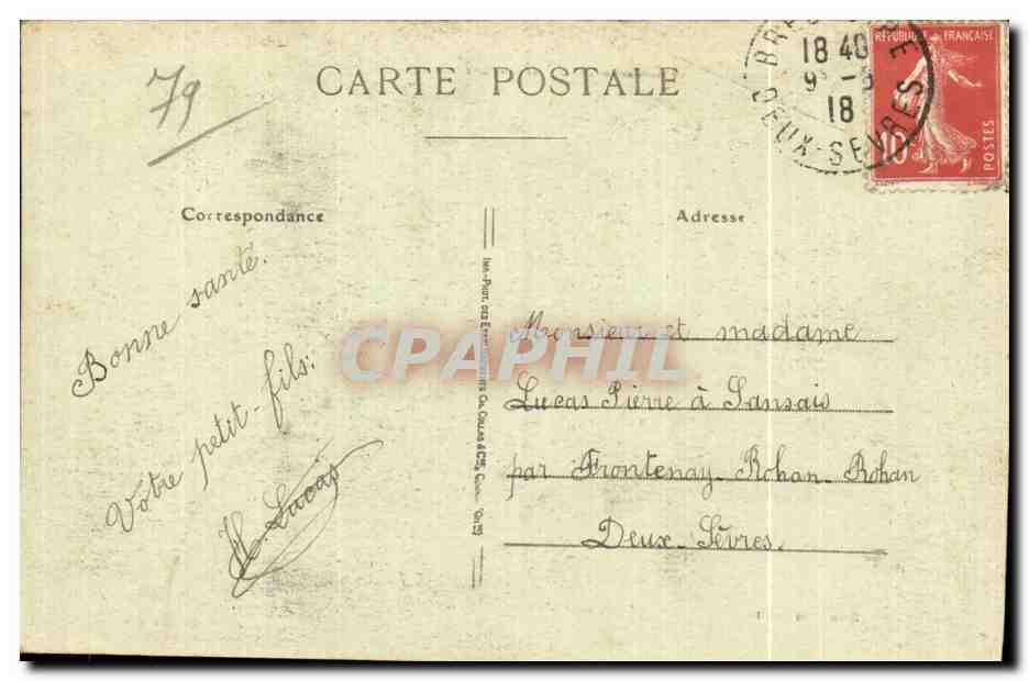CPA Bressuire Le Chateau et la Vallee du Dolo — Rückseite