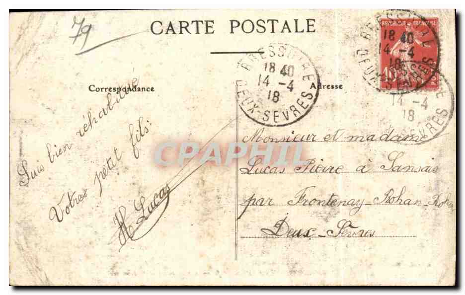 CPA Bressuire Le Chateau edifie au centre des ruines feodales — Rückseite