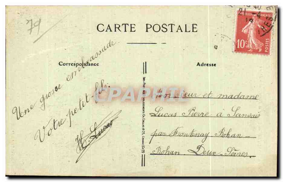CPA Bressuire Eglise et Place Notre Dame — Rückseite