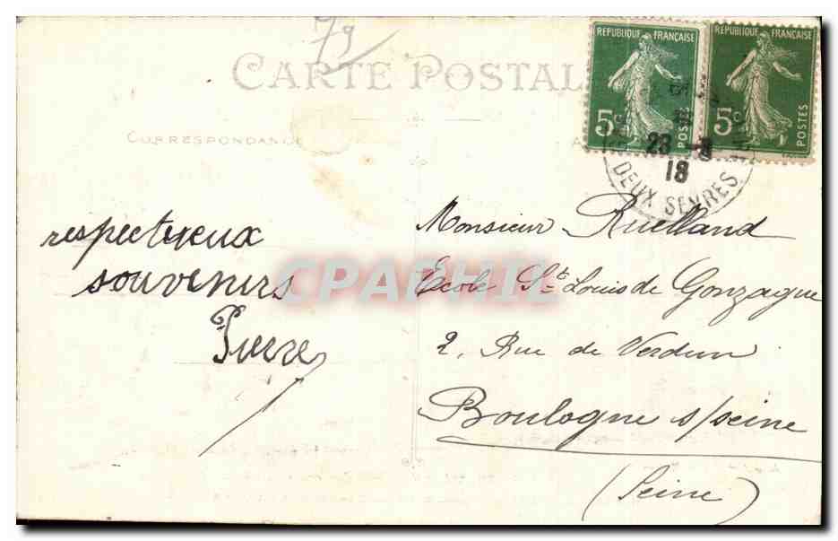 CPA Bressuire Seconde enceinte du Chateau (XII siecle) — Rückseite