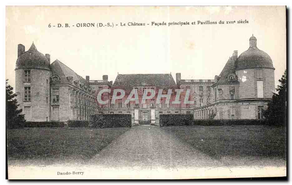 Oiron (D.-S.) - Le Château - Façade principale et Pavillons du xviiie siècle — Dando-Berry, n°6