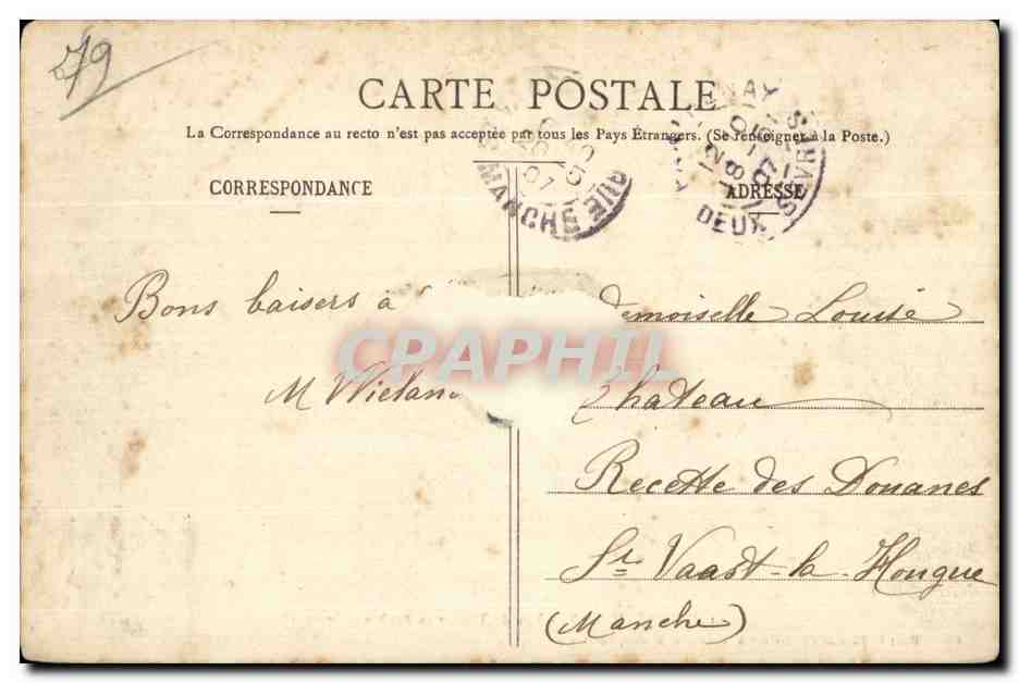 Parthenay — Vue du Thonnet au Faubourg Saint-Paul — Cliché H. et F. Thomas, Collection A. Bourdeau, libraire, Parthenay — Rückseite