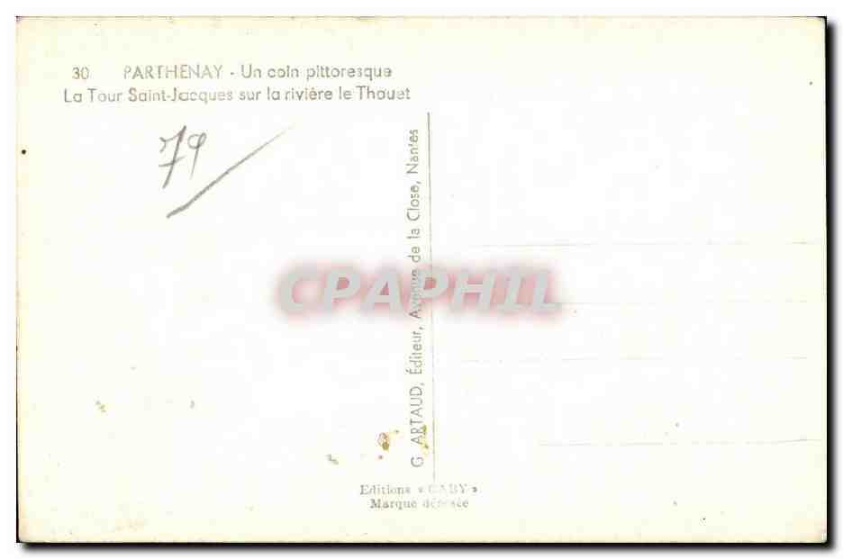 Parthenay — La Tour Saint-Jacques sur la rivière le Thauet — G. ARBAY — Reverso