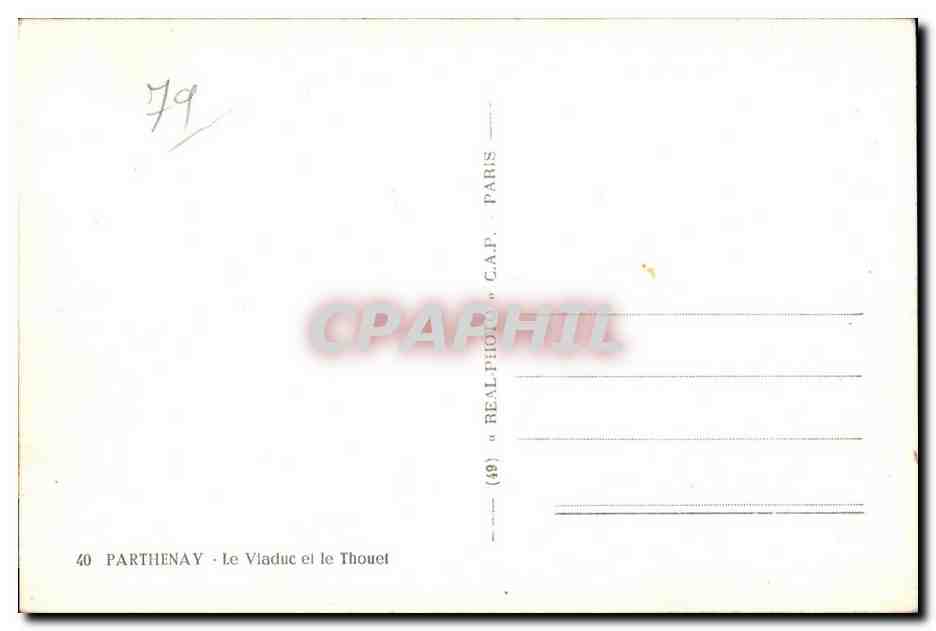 CPA Parthenay Le Vladuc et le Thouet — Rückseite