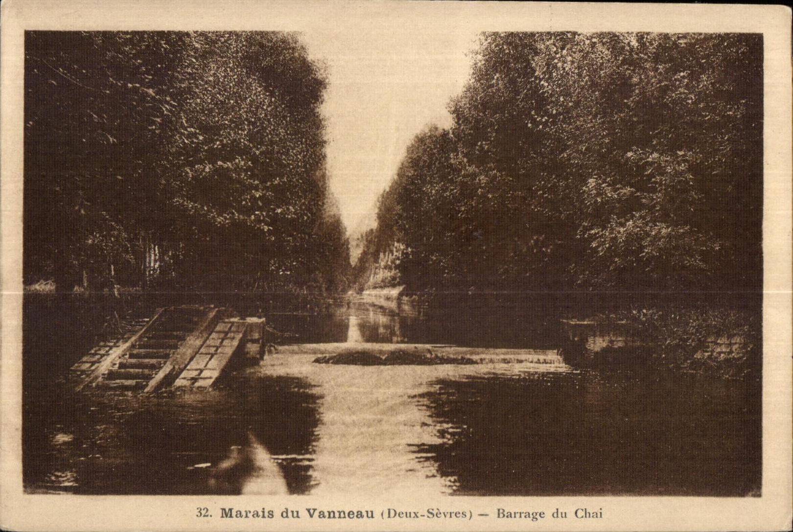 Marais du Vanneau (Deux-Sèvres) — Barrage du Chai — Édition A. Moras, n°32