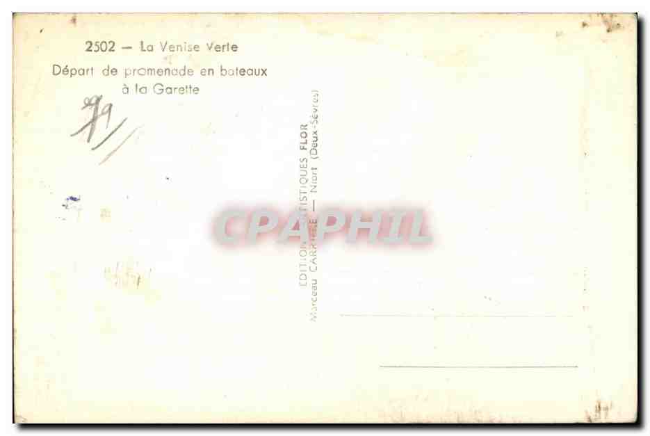 La Venise Verte — Départ de promenade en bateau à la Garette — Édition artistique FLOR — Reverso