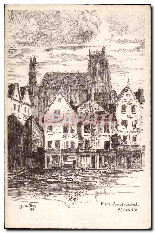 Abbeville - Place Amiral Courbet - CPA