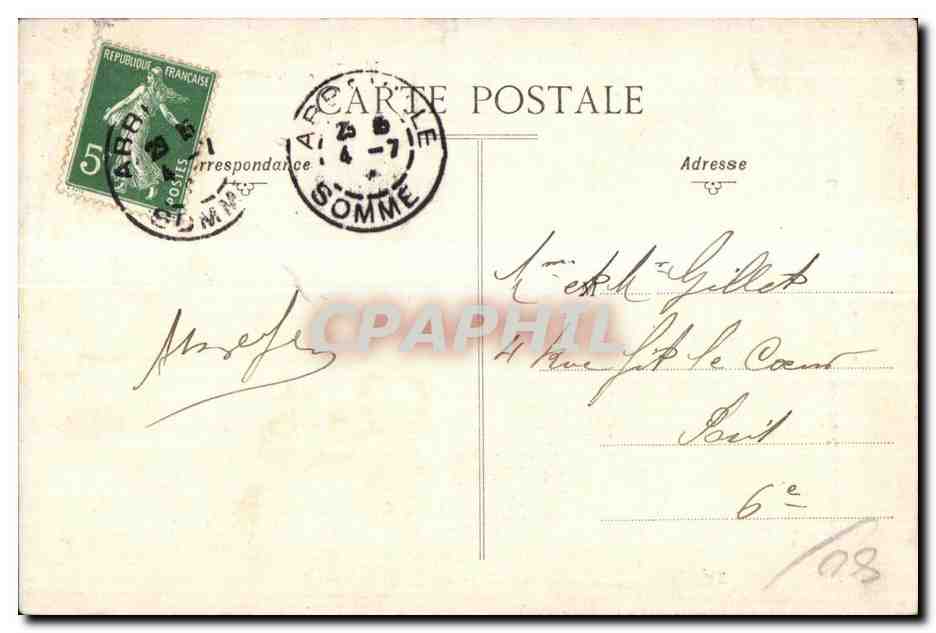 Abbeville - Statue de M Boucher de Crevecoeur de Perthes - CPA  — Back