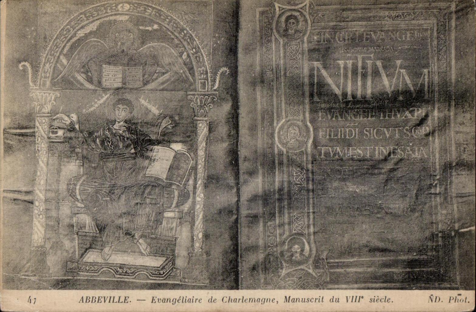 Abbeville - Evangeliaire de Charlemagne - Manuscrit du VIII siecle - CPA 