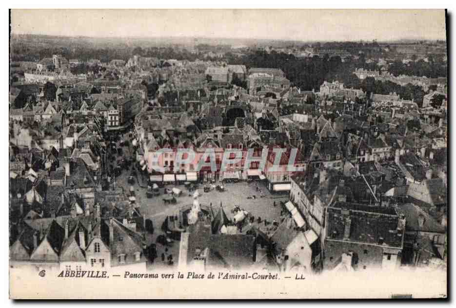 Abbeville - Panorama vers la Place de l Amiral Courbet - CPA 