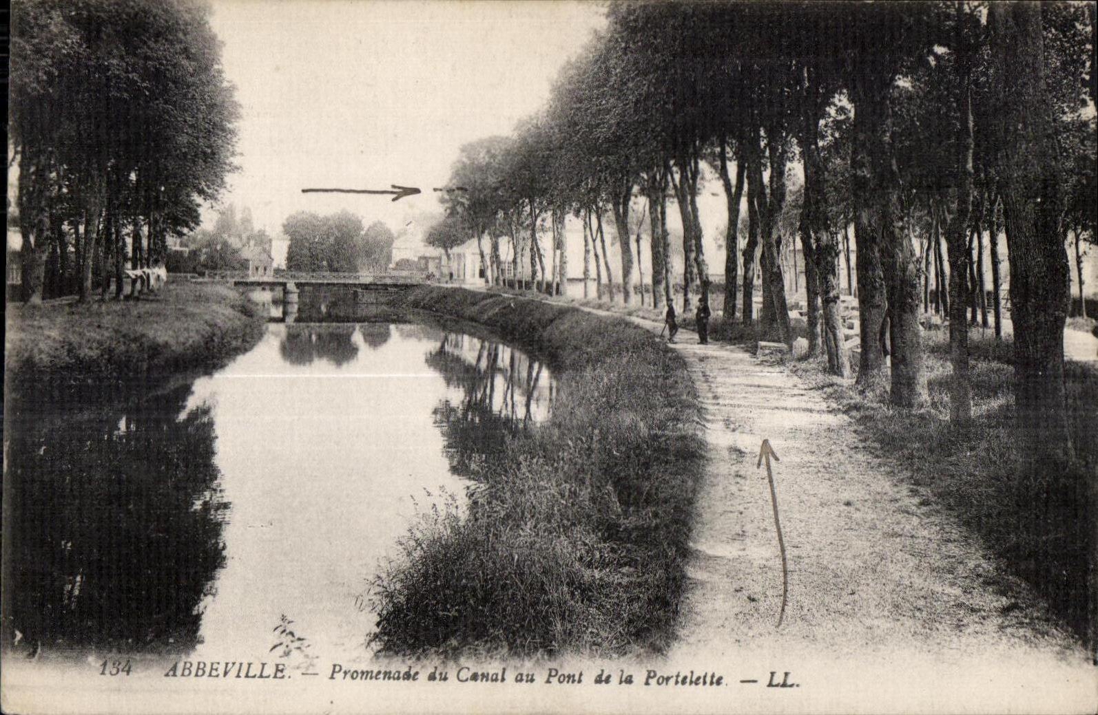 Abbeville - Promenade du Canal au Pont de la Portelette - CPA 