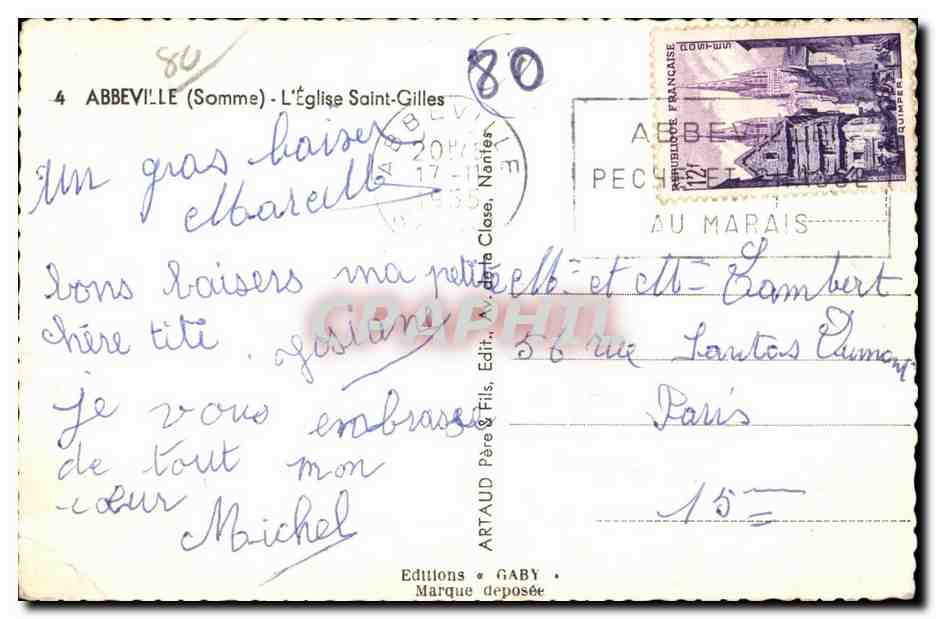 Abbeville (Somme) - L'Église Saint-Gilles — Éditeur Gaby — Rückseite
