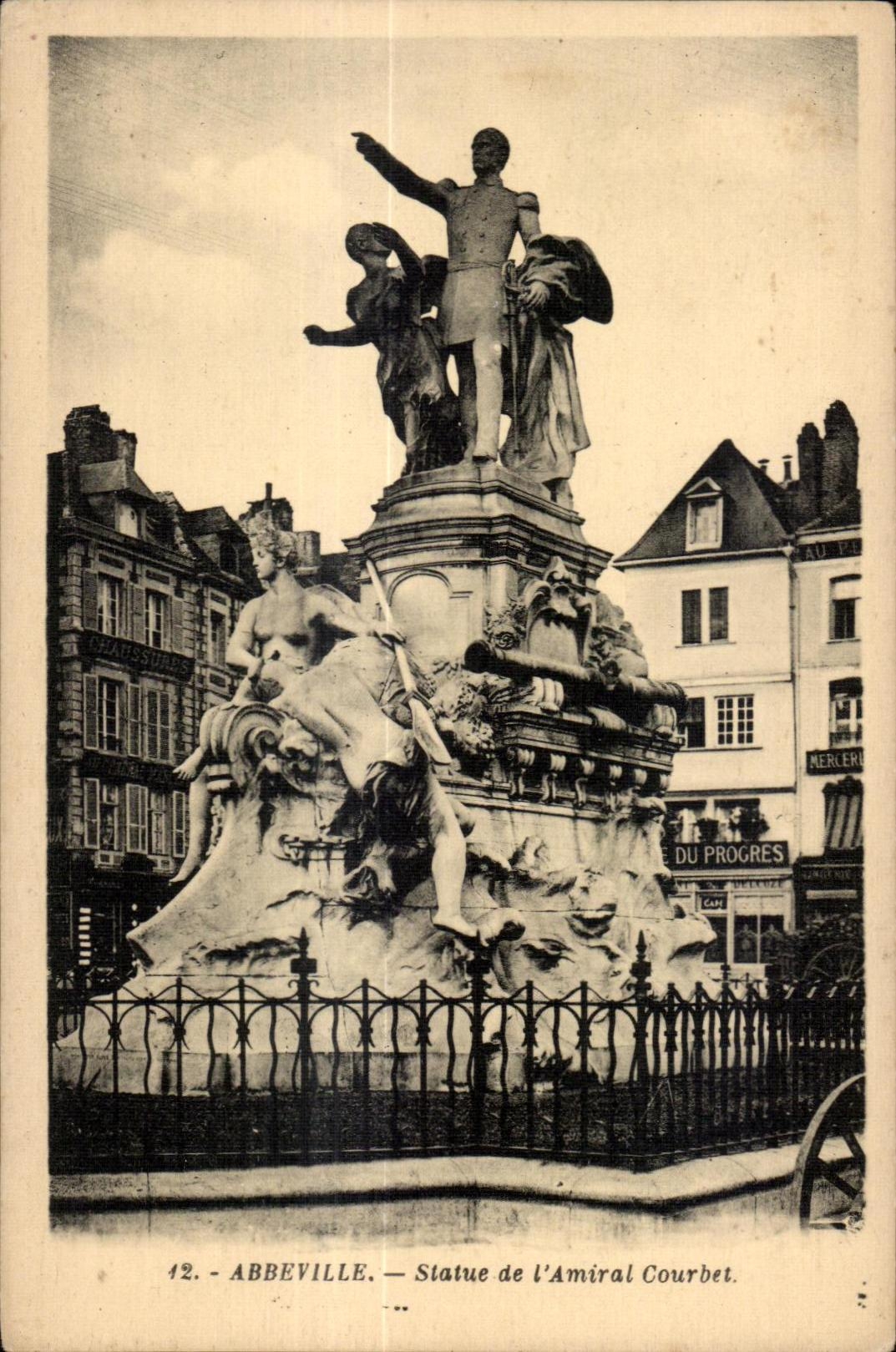 Abbeville - Statue de l Amiral Courbet - CPA