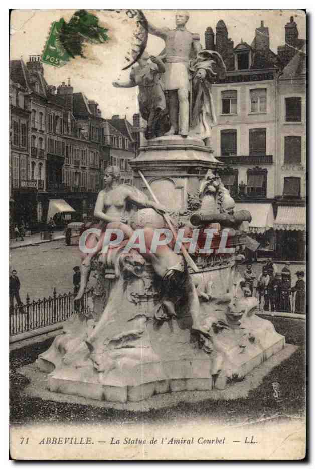 Abbeville - Le Statue de l Amiral Courbet - CPA