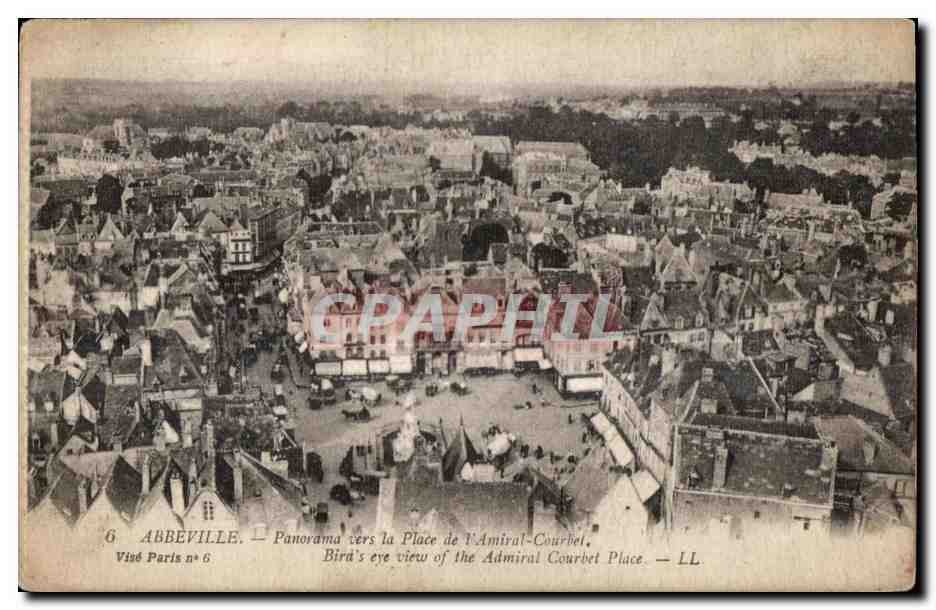 Abbeville - Panorama vers la Place l Amiral Courbet - CPA