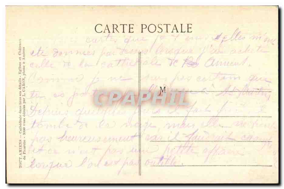 Amiens - Tombeau de Jules Verne Cimetiere de la Madeleine - CPA — Rückseite