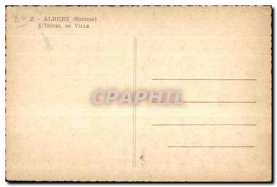 CPA Albert Somme L Hotel De Ville — Back