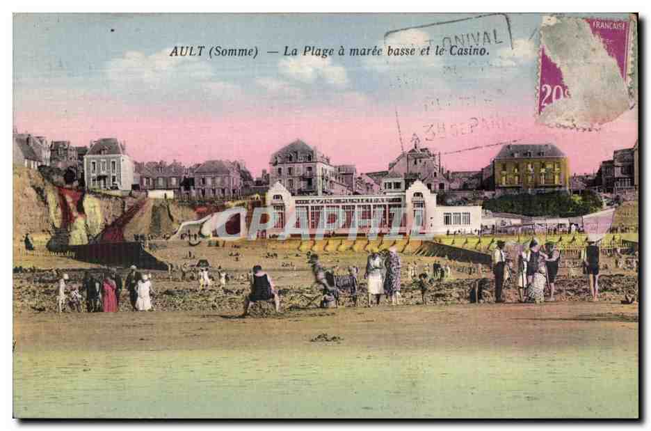 CPA Ault Somme La Plage a maree basse et le Casino