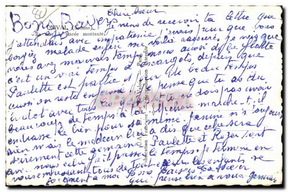 CPA Onival Ila Mer a maree montante — Rückseite