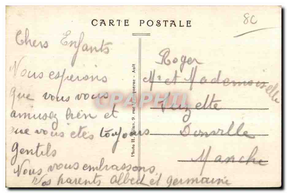 CPA Ault Promanade en Mer Bateaux  — Back