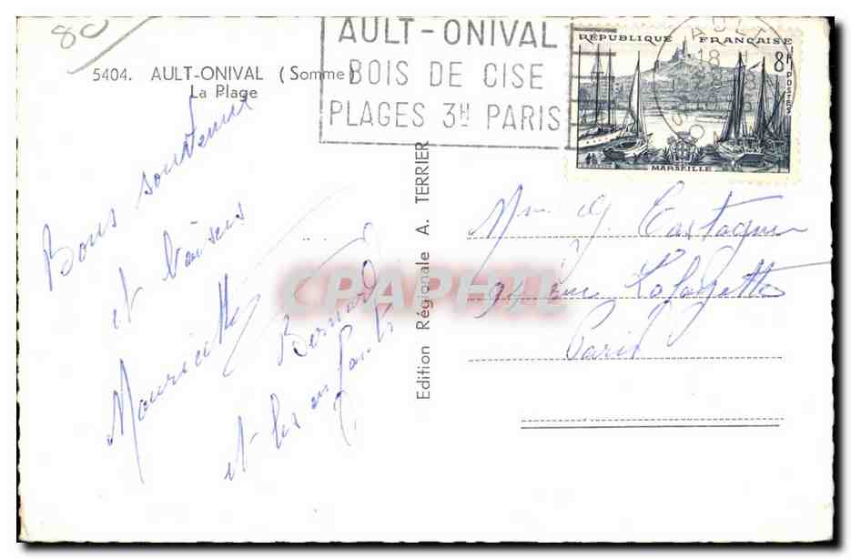 CPA Ault Onival (Somme) la Plage — Back