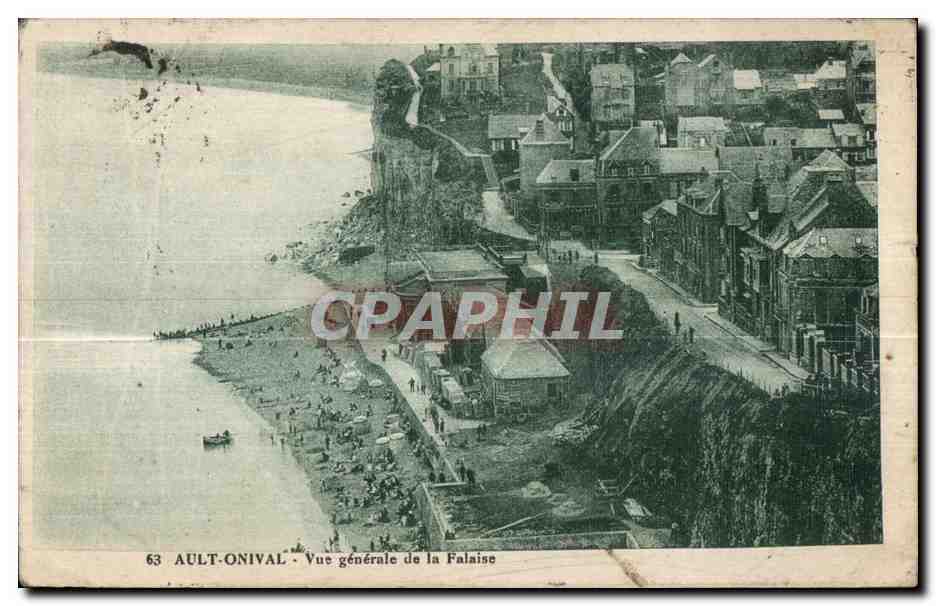 CPA Ault Onival Vue generale de la Falaise