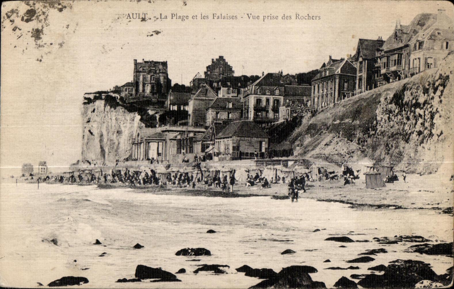 CPA Ault La Plage et les Falaises Vue prise des Rochers