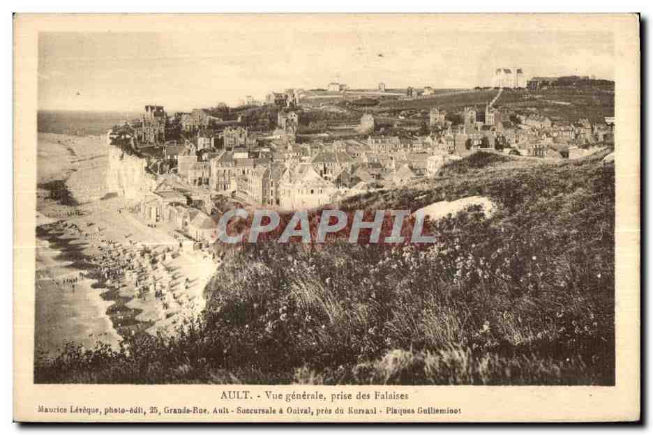 CPA Ault Vue generale prise des Falaises