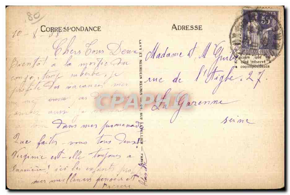 CPA Cayeux Sur Mer La Nouvelle Eglise — Rückseite