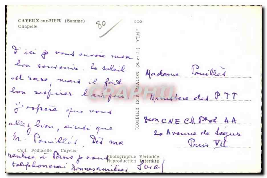 Cayeux-sur-Mer (Somme) — Chapelle — Imp. Macon (S. et L.) — Reverso