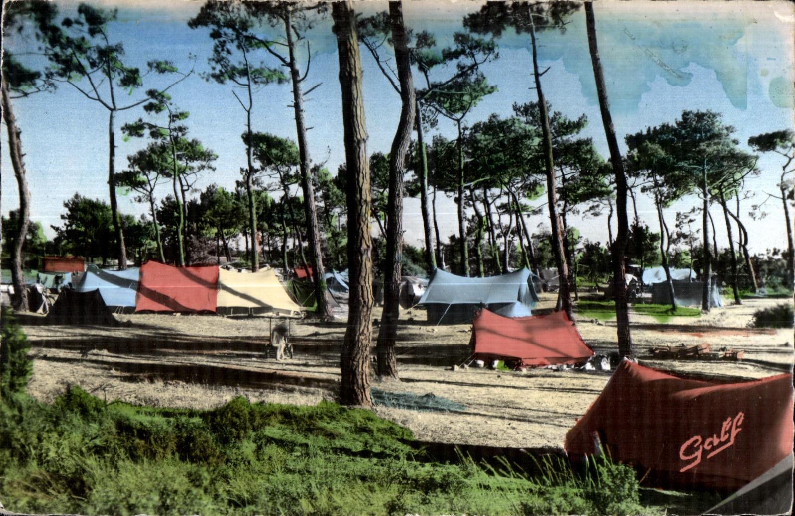 Campeurs dans le Bois de la Mollière — Cayeux (Somme) — Éd. Galf, Paris