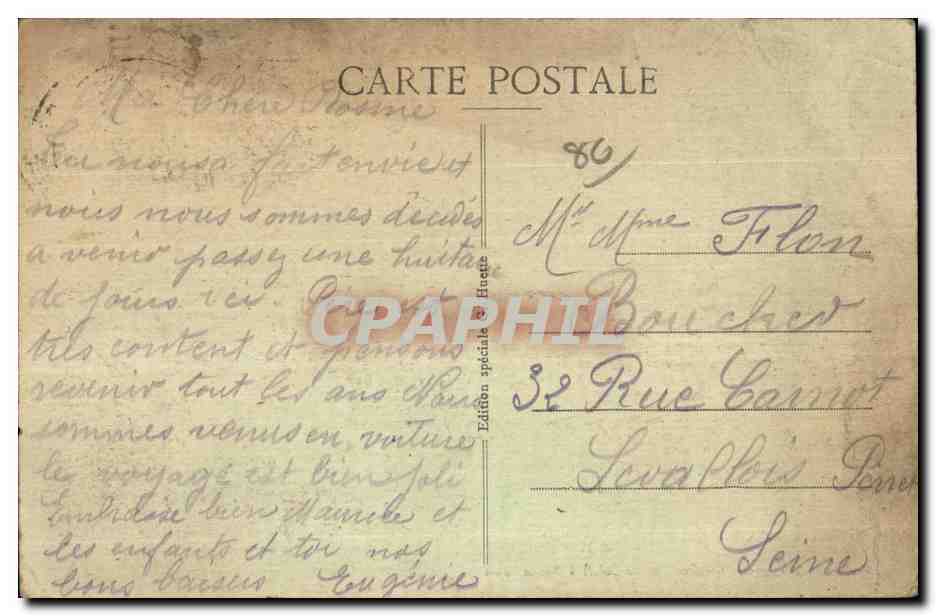CPA Cayeux sur Mer Coucher de Solell a Mareo basse — Rückseite