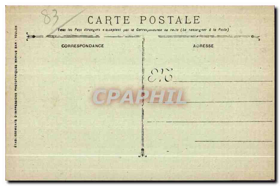 Carqueiranne - Hotel Beau Rivage - Ligne du Sud de la France - CPA  — Rückseite