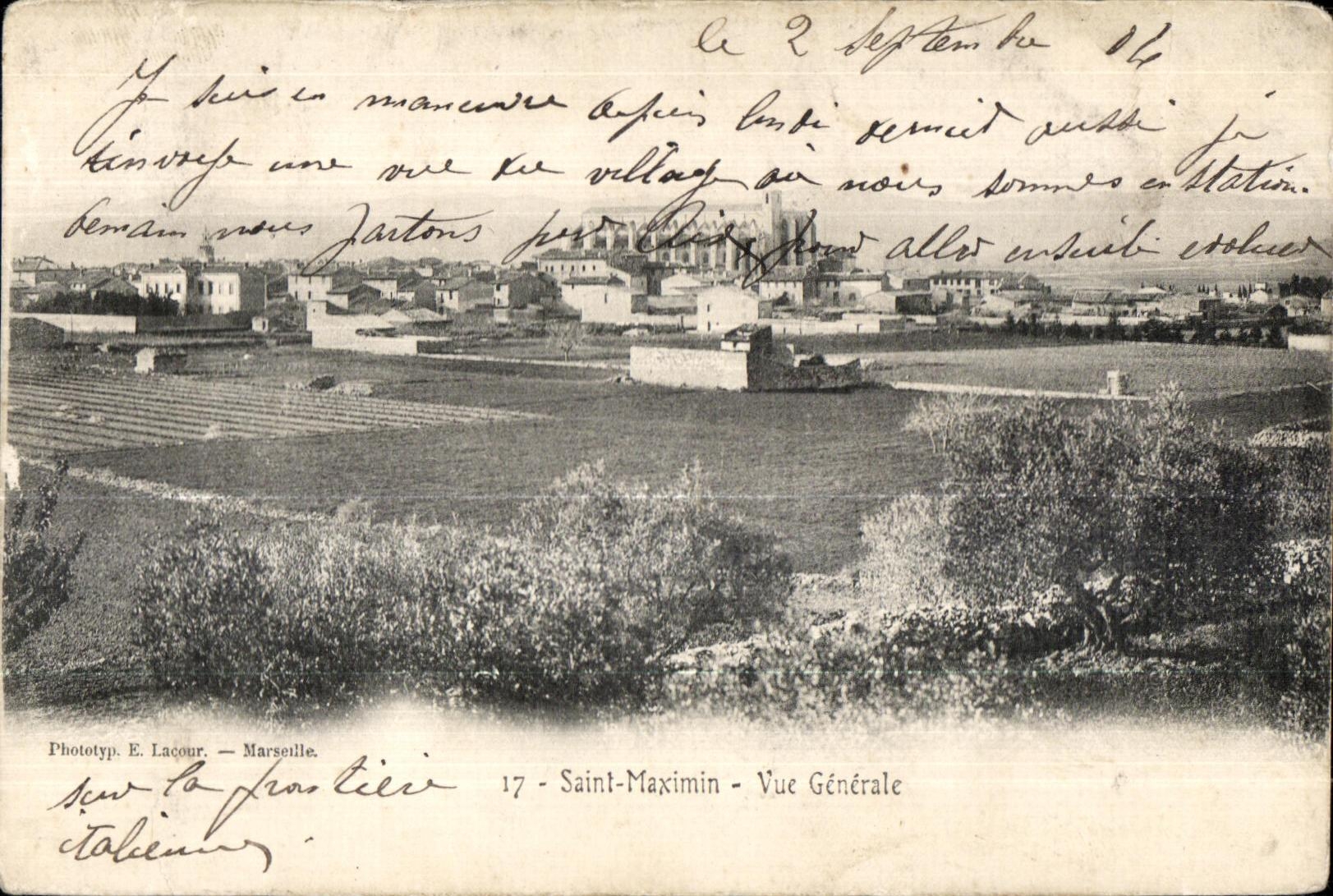 Saint Maximin - Widok ogólny - Stara pocztówka