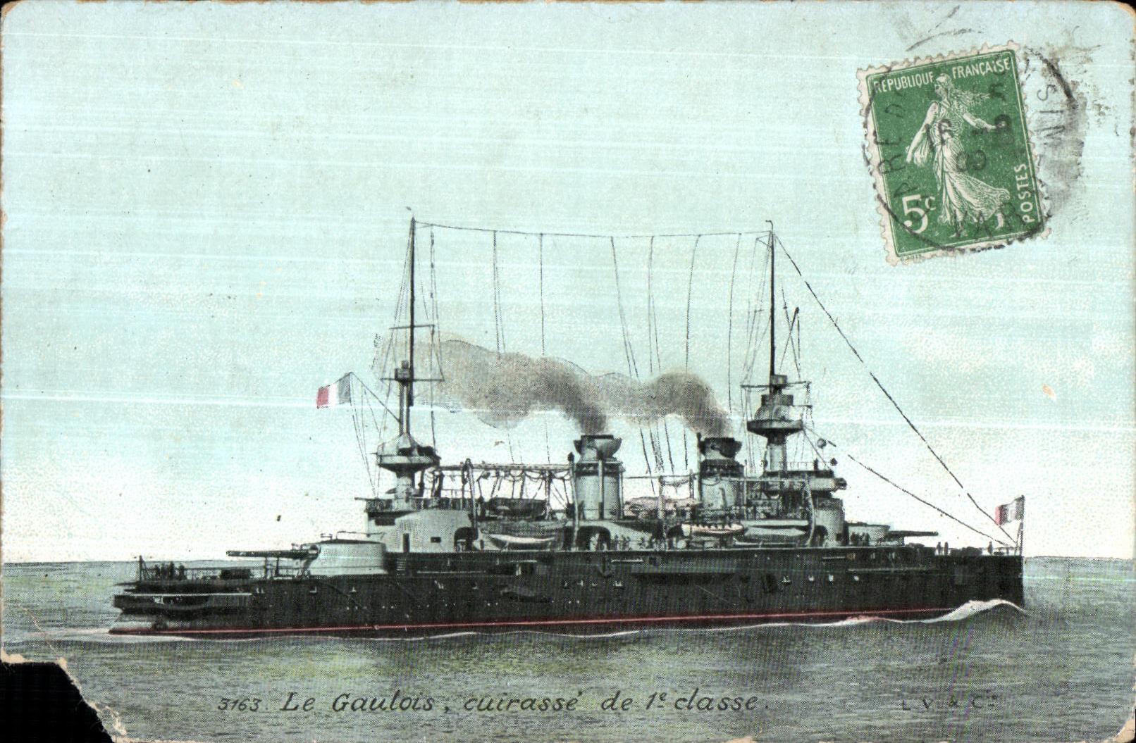 Le Gaulois, cuirassé de 1ère classe — éditeur AQUA PARIS, n° 3163