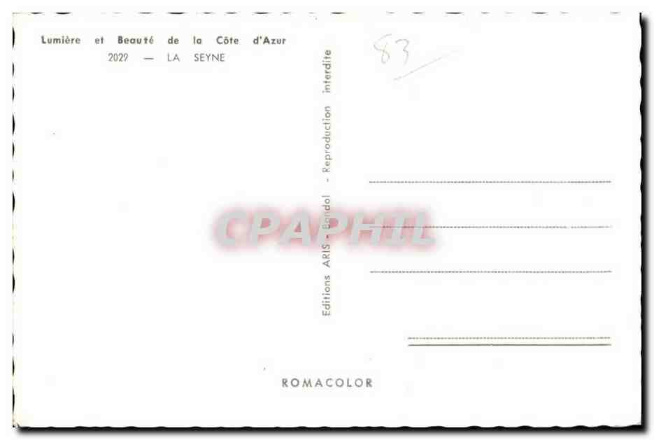 La Seyne - Souvenir - CPA  — Rückseite