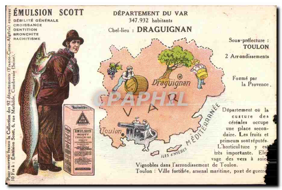 CPA Departement Du Var 347 937 habitants chef lieu Draguignan Brochet Pecheur