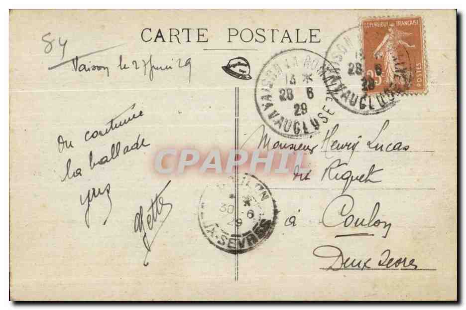 Vaison-la-Romaine — Ruines d'une maison romaine — Éditeur non identifié, n° 27 — Rückseite