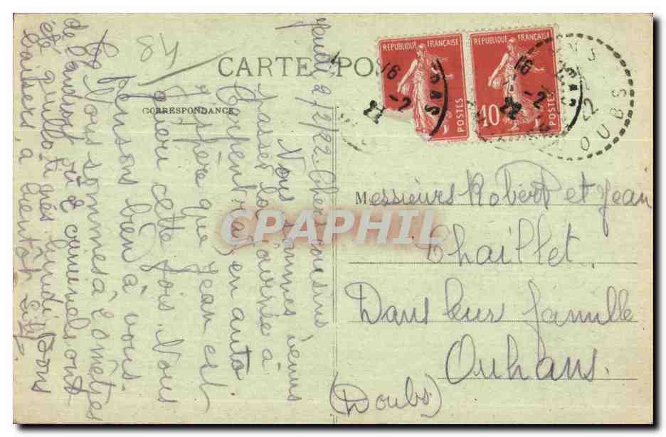 CPA Carpentras La Poste — Rückseite
