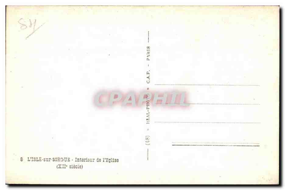 CPA L Isle Sur Sorgue Interieur de I Eglise — Verso