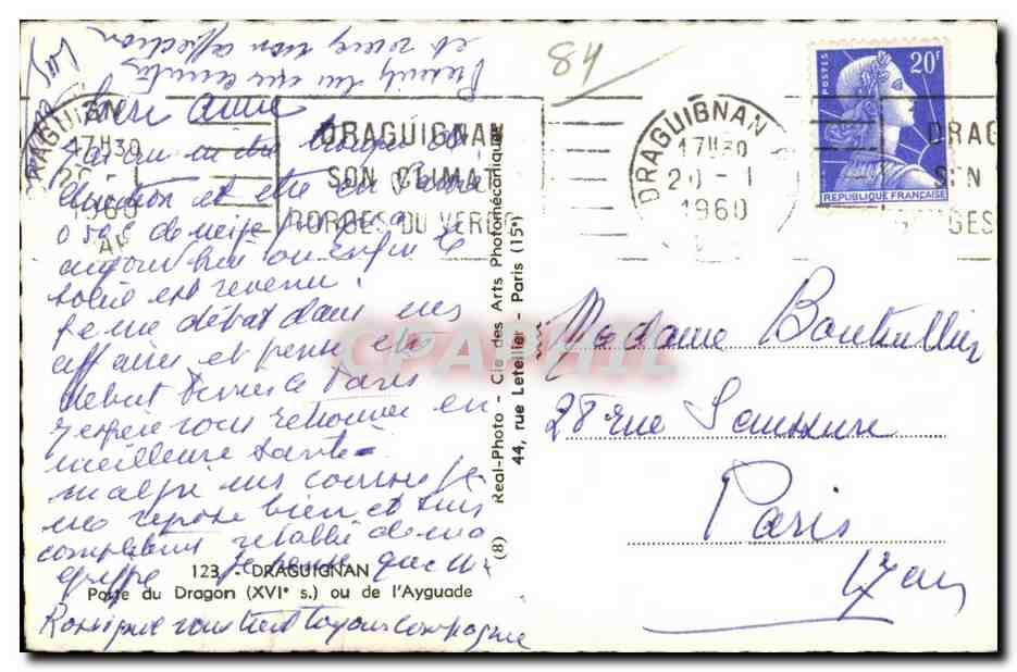 CPA Draguignan Poste du Dragon ou de l Ayguade — Rückseite