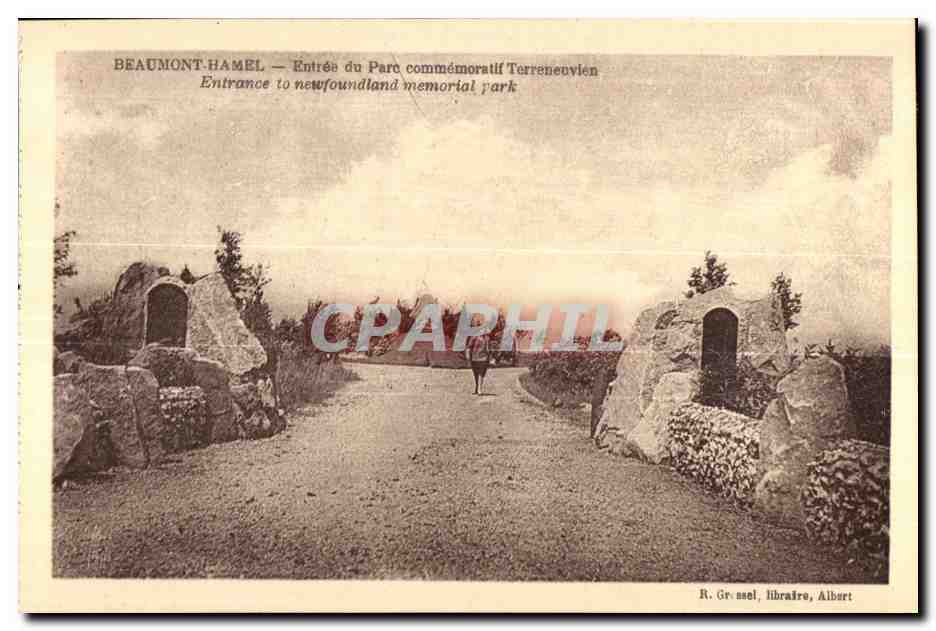 Beaumont-Hamel — Entrée du Parc commémoratif Terreneuvlien — R. Grasset, libraire, Albert