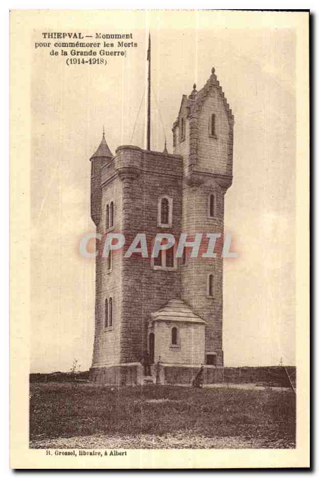 Thiepval — Monument pour commémorer les Morts de la Grande Guerre (1914-1918) — R. Grossol, libraire, à Albert