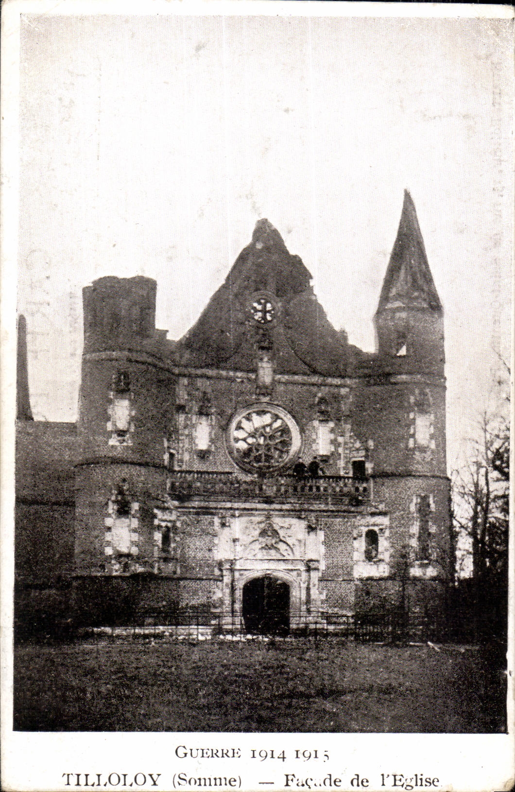 CPA Guerre 1914-1915 Tilloloy Somme Facade de I Eglise