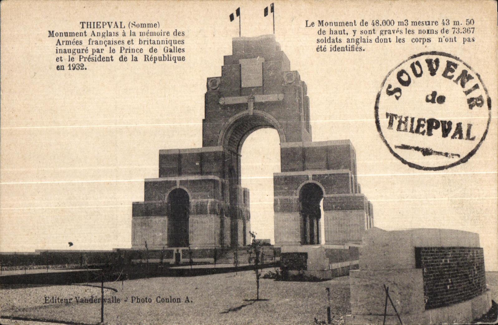 CPA Thiepval (Somme) Monument Anglais la memoire