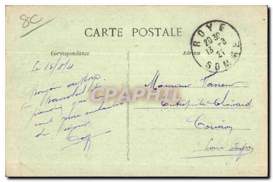 CPA Roye apress la Grande Guerre La Place d Armes — Back