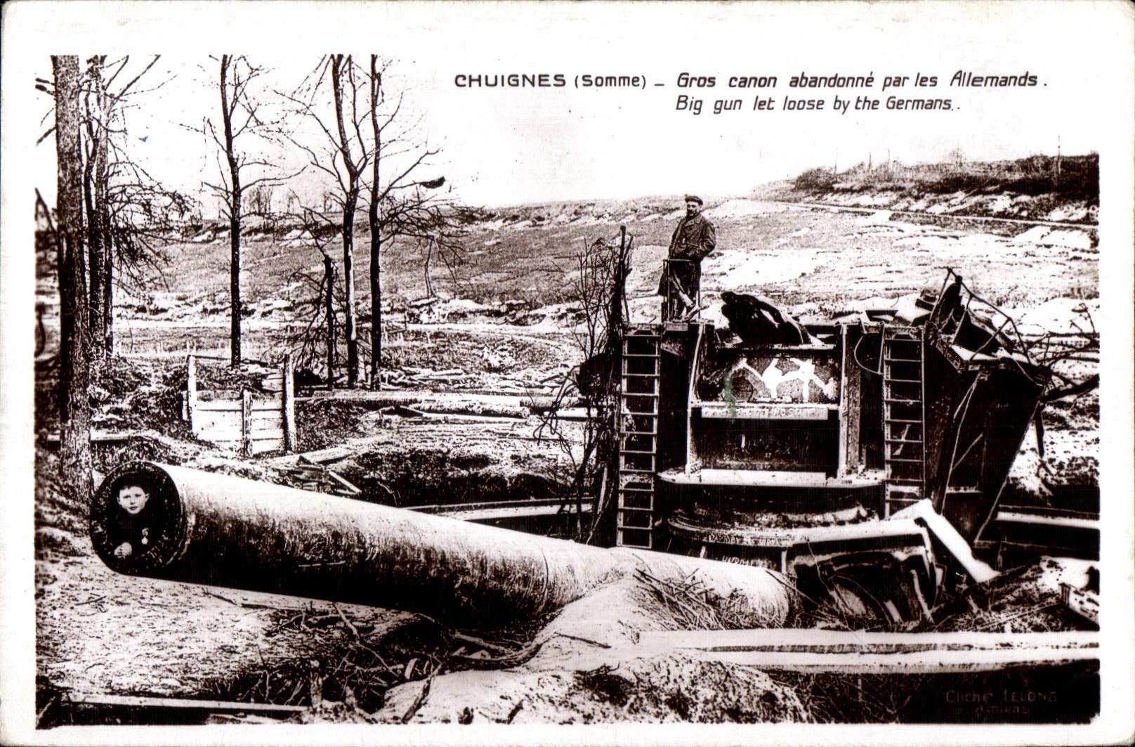 CPA Chaulnes (Smme) Gros Canon abandonne par les allemands Militaria 